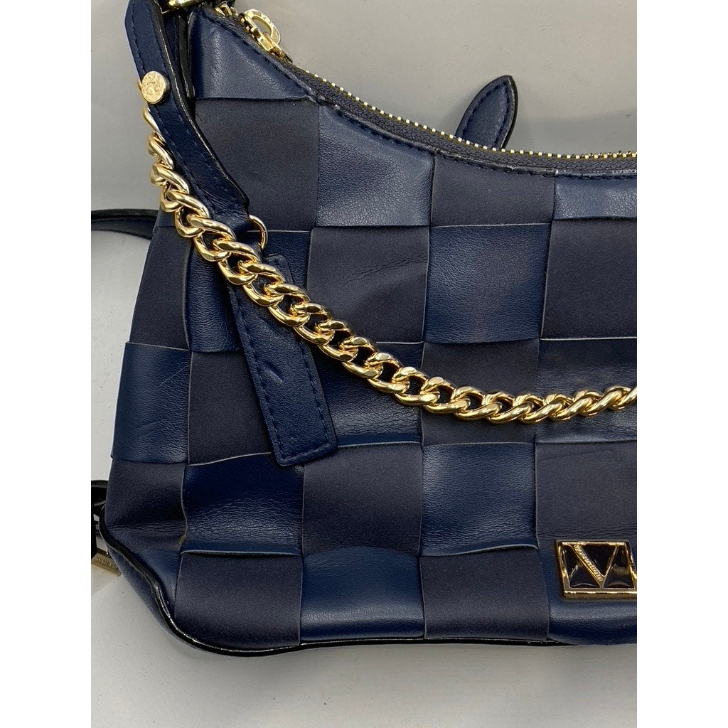 VICTORIA'S SECRET Women's Navy Blue Woven Crossbody Bag