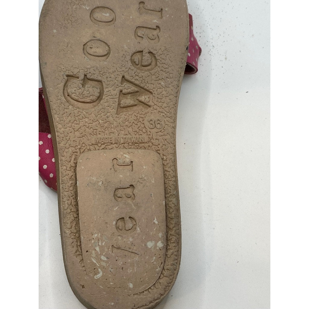 DIIN Women's Pink-White Polka Dot Slide Casual Sandals SZ 36(US6)