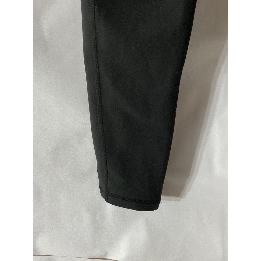 UNBRANDED Women's Black Solid Pull-On Side-Pocket Leggings SZ M
