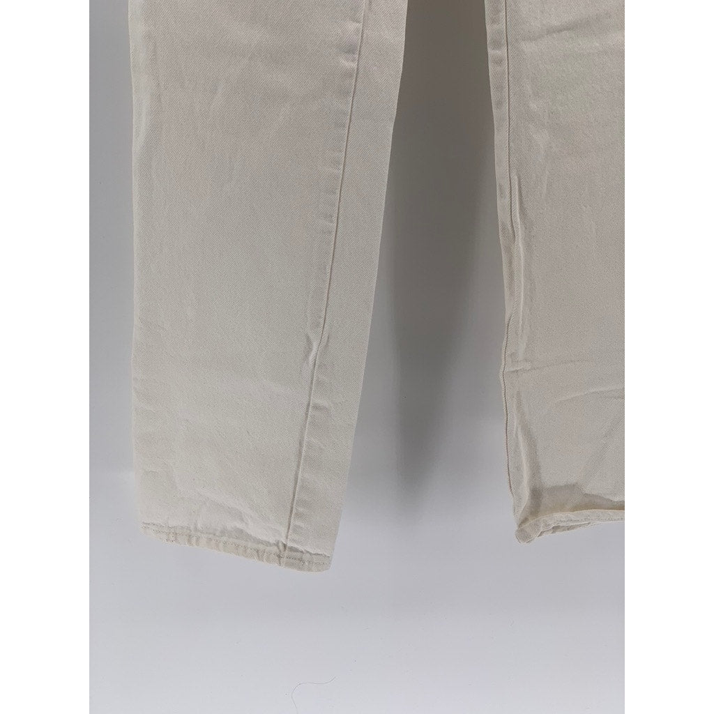 ROLLA'S Women's White Denim Classic Straight Leg High Rise Button-Fly Jeans SZ26