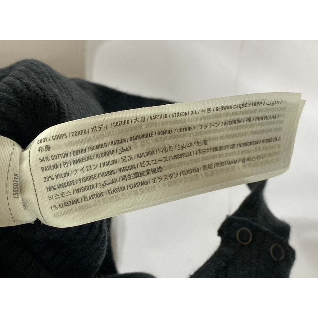 ABERCROMBIE & FITCH Women's Black Knit Ribbed Sweetheart Thong Bodysuit SZ S