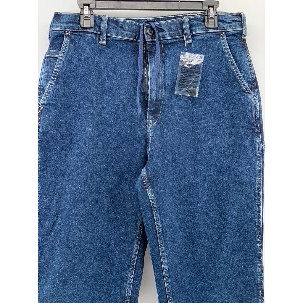 UNIQLO Men's Navy Denim Wide-Fit Work Jeans SZ M