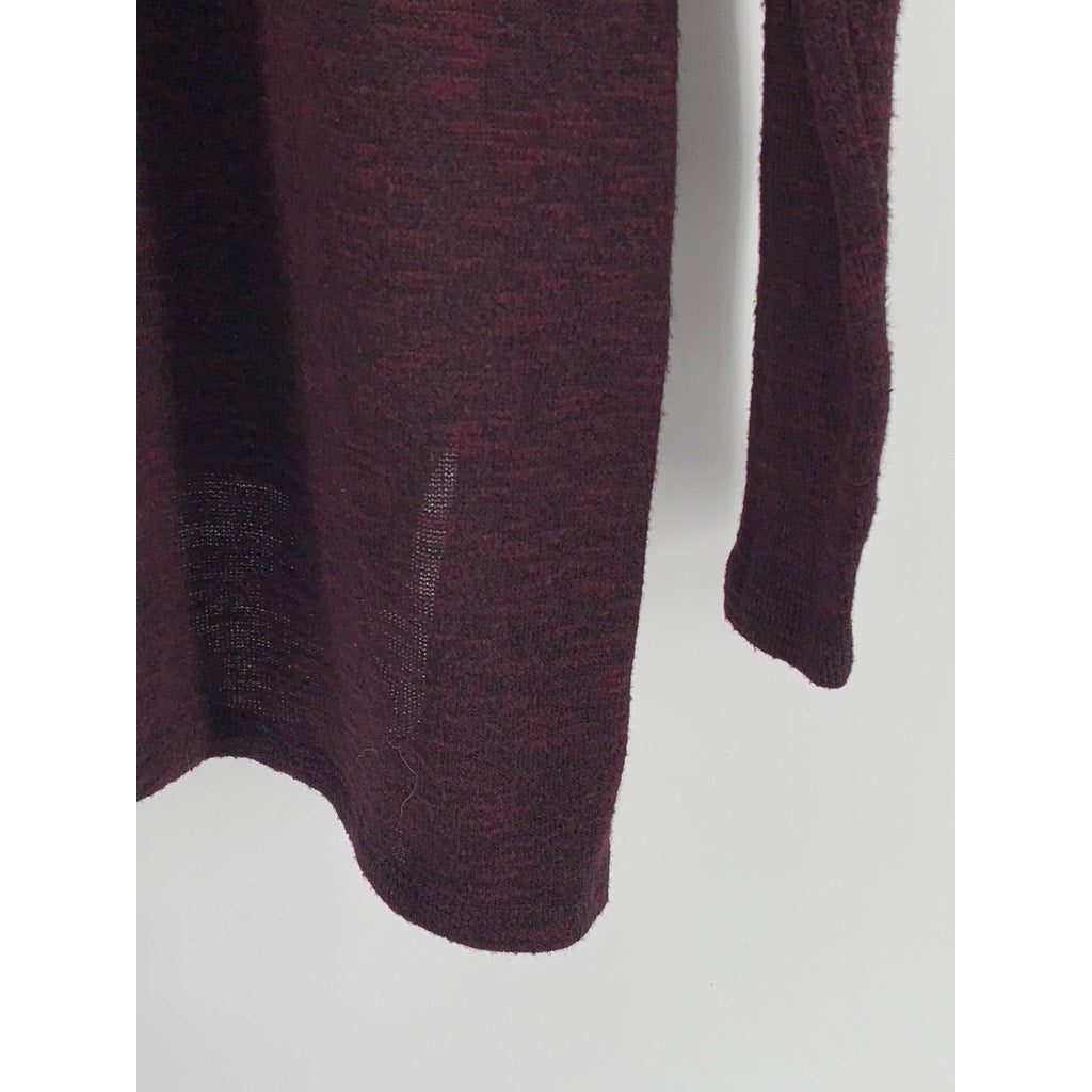 A.N.A A NEW APPROACH Women's Burgundy Snake Print Long Sleeve Top SZ L