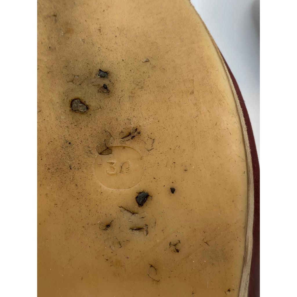 NINA Z Women's Maroon Leather Round Closed Toe Slip-On Wooden Wedge Clog SZ 9