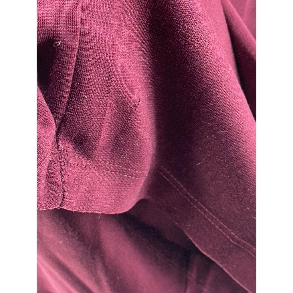 H&M Women's Burgundy Crewneck Long Sleeve Bodycon Midi Dress SZ S