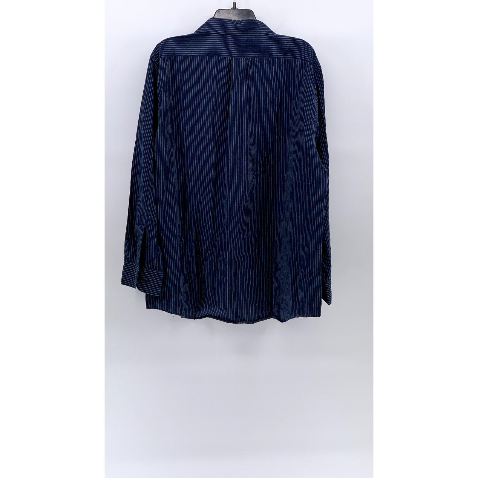 VAN HEUSEN Men's Blue Striped Button-Up Long Sleeve Regular-Fit Shirt SZ XL