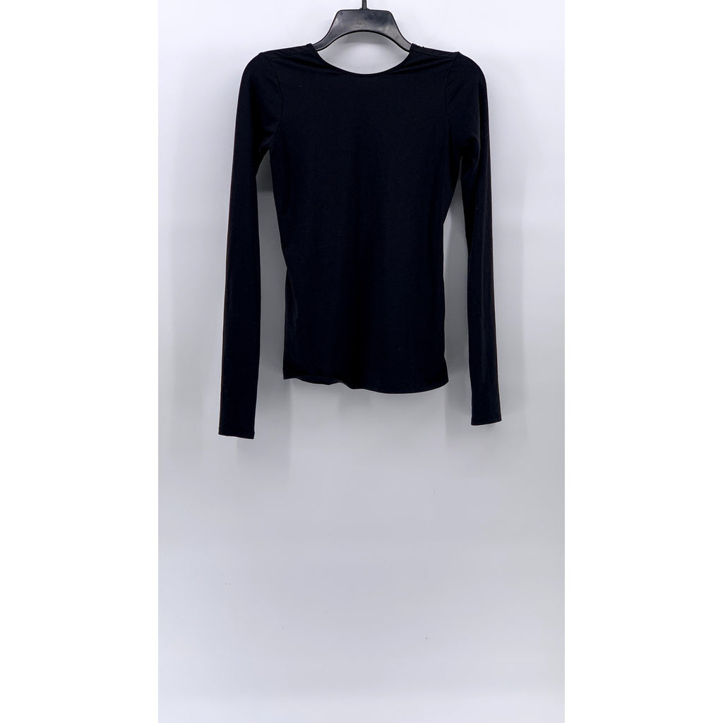 FABLETICS Women's Black High-Neck Kari Long Sleeve Square-Back Top SZ 2XS