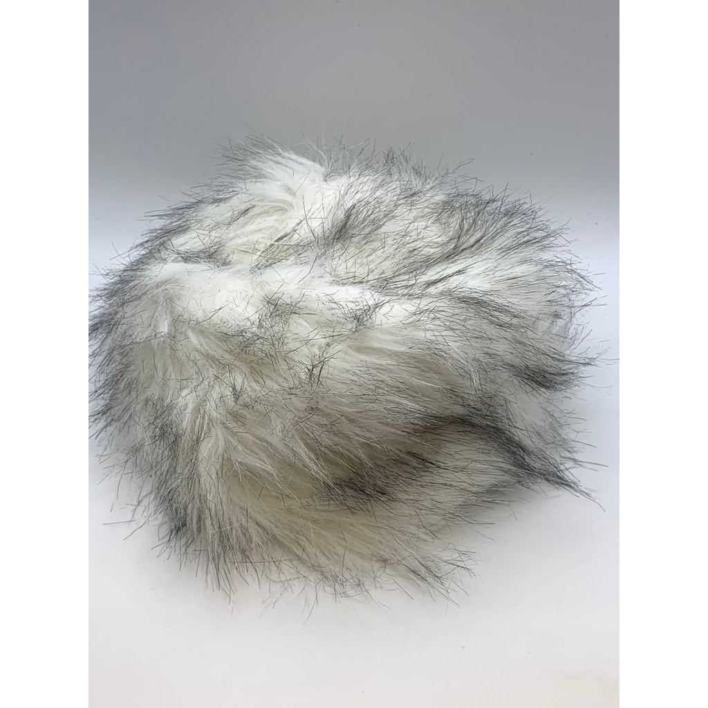 UNBRANDED Women's White-Gray Faux Fur Hat SZ OS