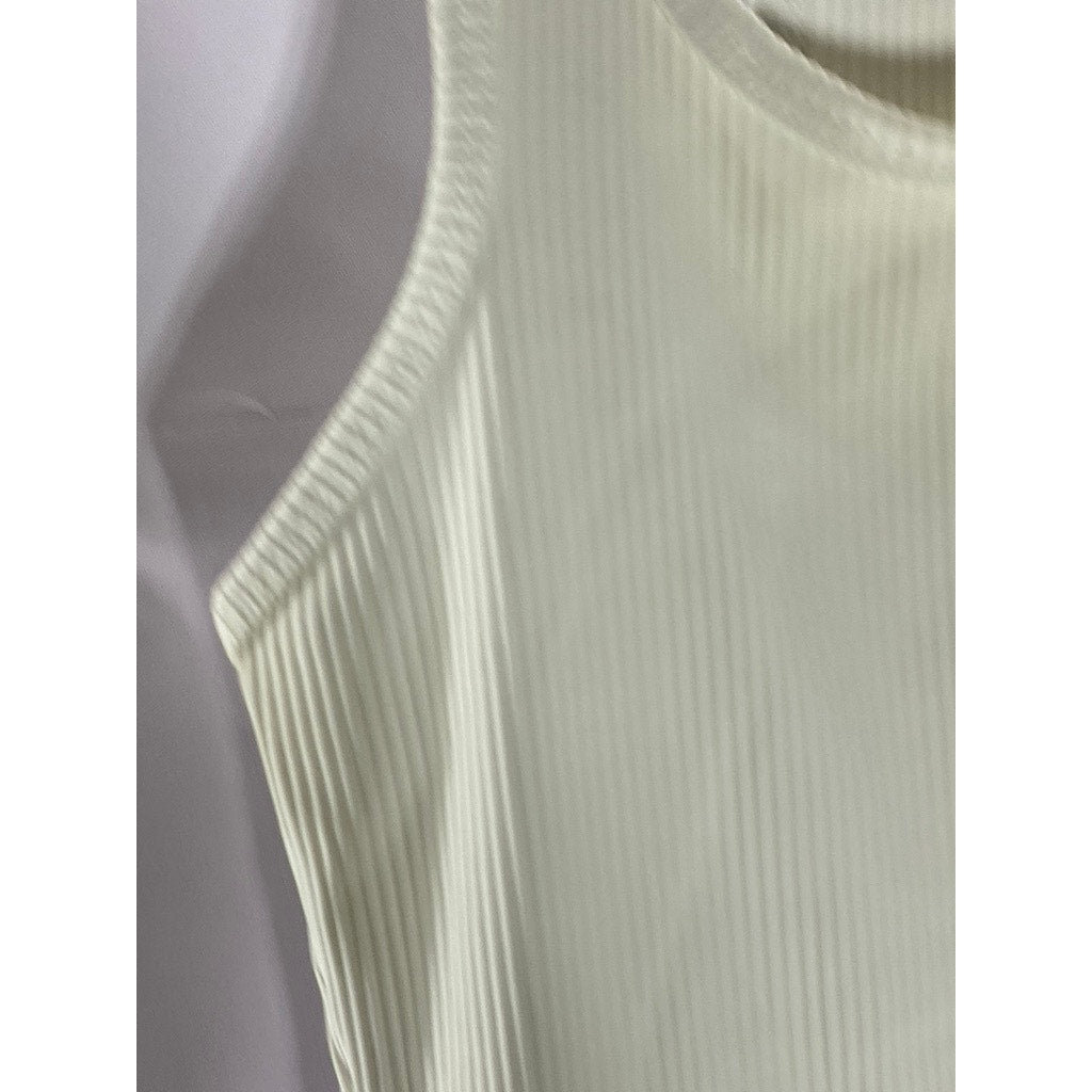 YEAR OF OURS Women's White Rib Sporty Crewneck Tank Top SZ XS