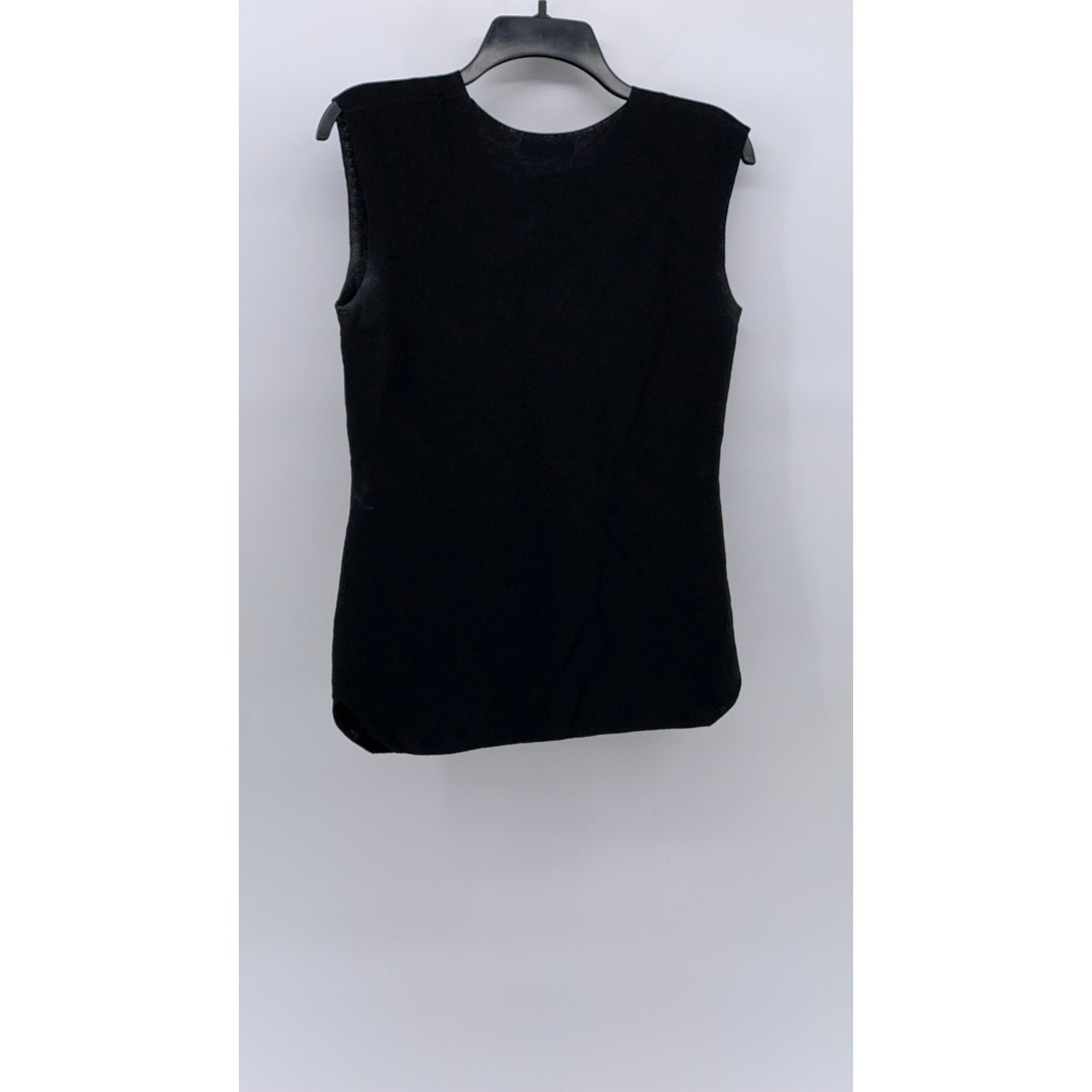 UNIQLO X Mame Kurogouchi Women's Black V-Neck Sleeveless Knit Sweater Top SZ S