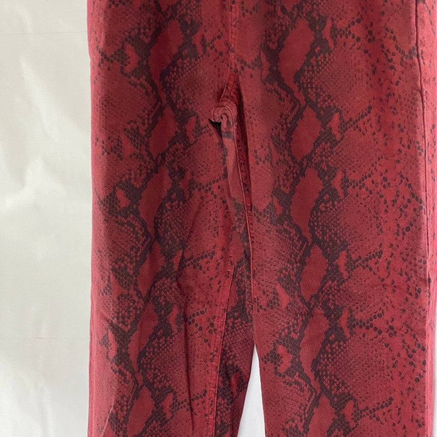ALEXANDERWANG Women's Red-Black Diamond Snake Drawstring Pull-On Jogger Pant SZS