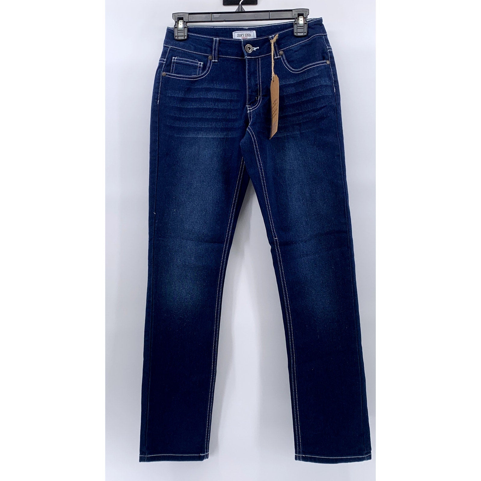 JEANS DENIM Women's Dark Blue Wash Regular-Fit Slim-Leg Jeans SZ 4