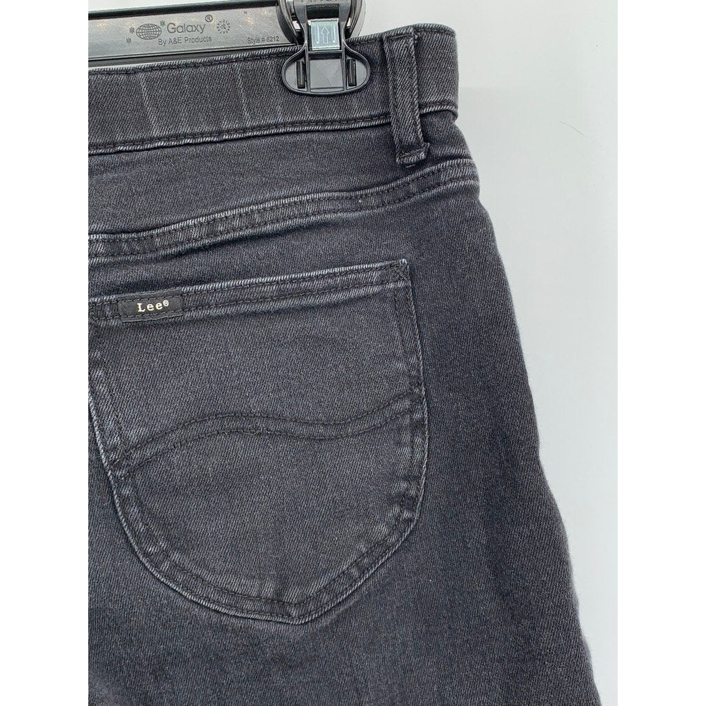 LEE Women's Black Regular-Fit Straight-Leg Mid-Rise Shorts SZ 12