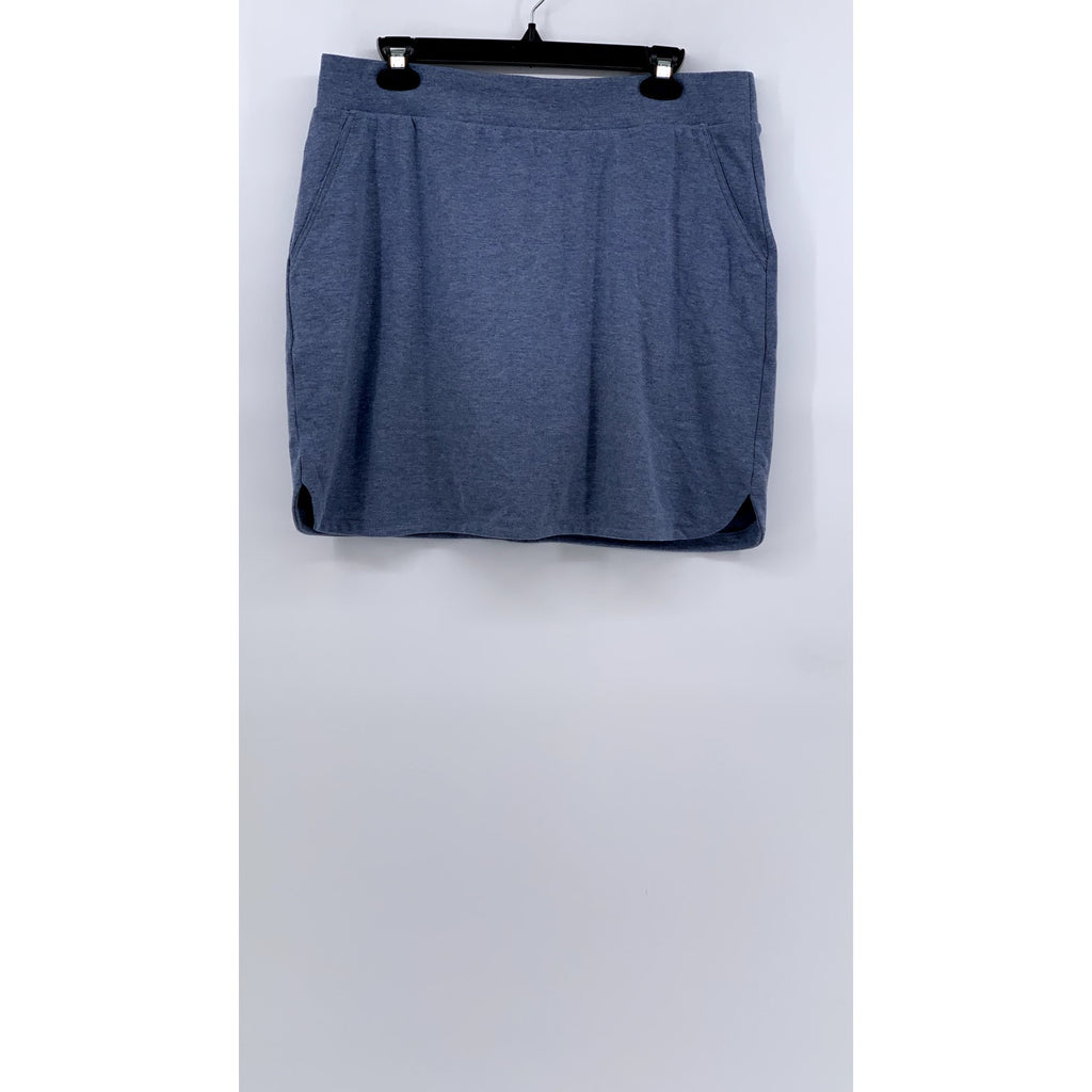 CROFT & BARROW Women's Blue Cotton-Blend Mini Skort SZ M