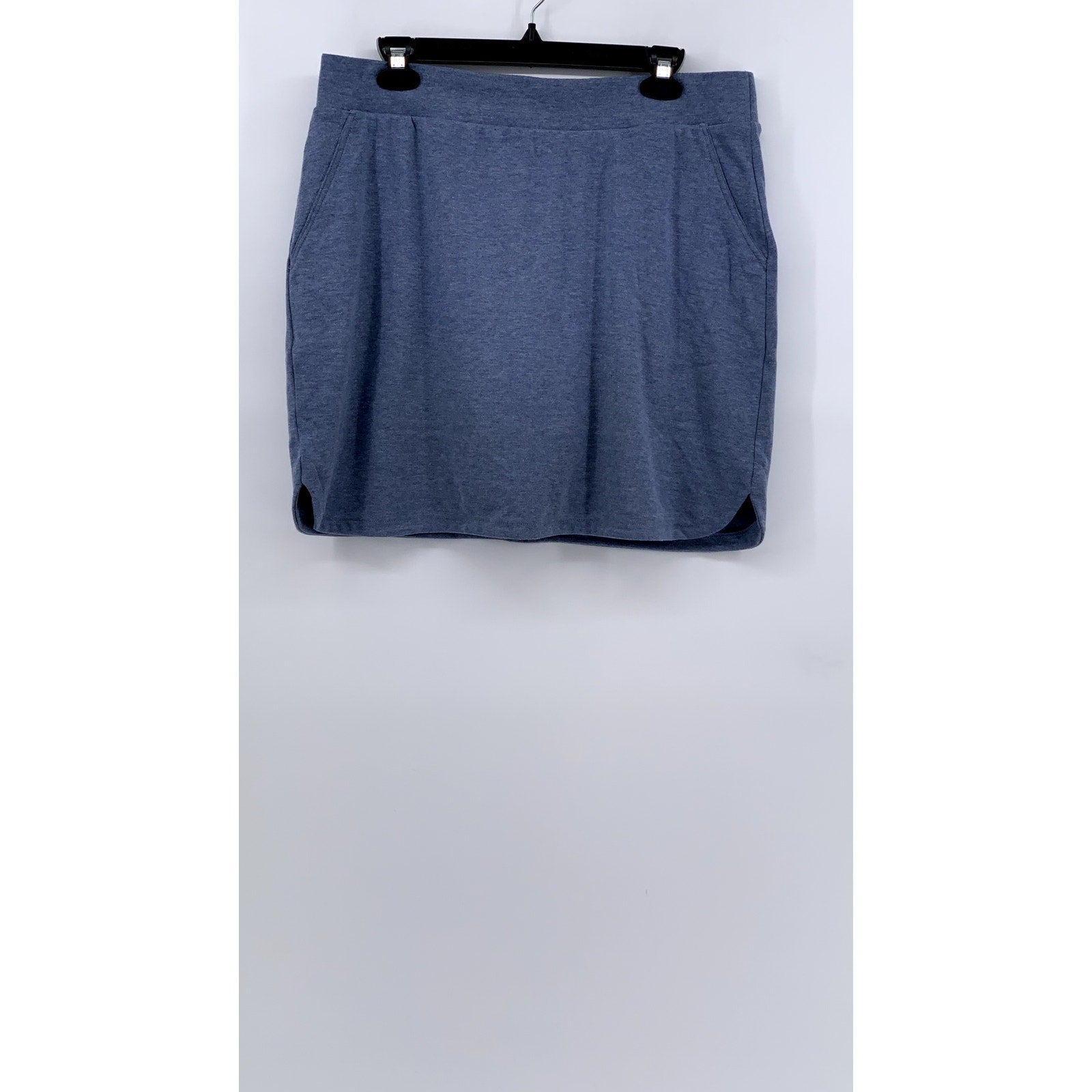 CROFT & BARROW Women's Blue Cotton-Blend Mini Skort SZ M