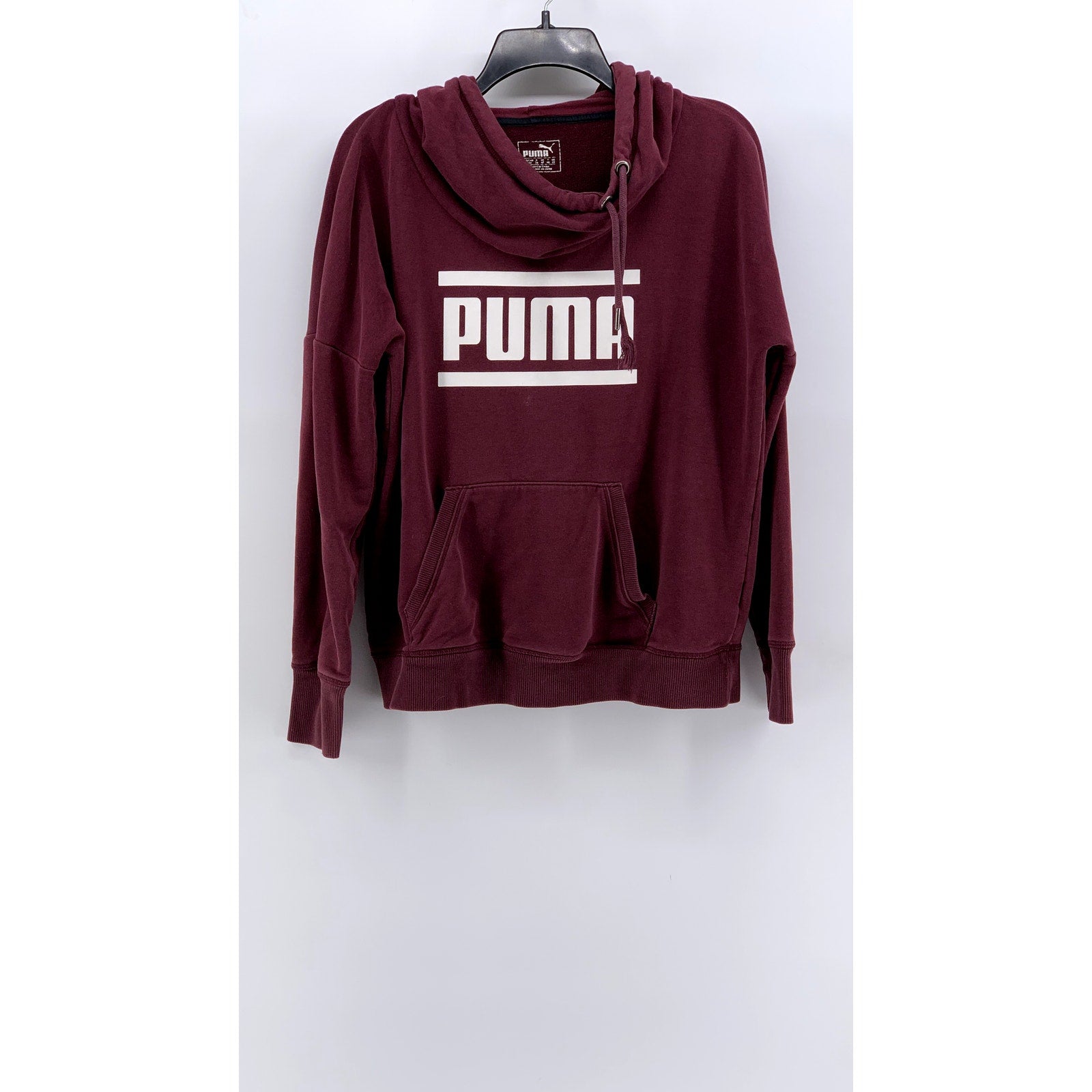 PUMA Women's Maroon Logo Pullover Hoodie SZ M