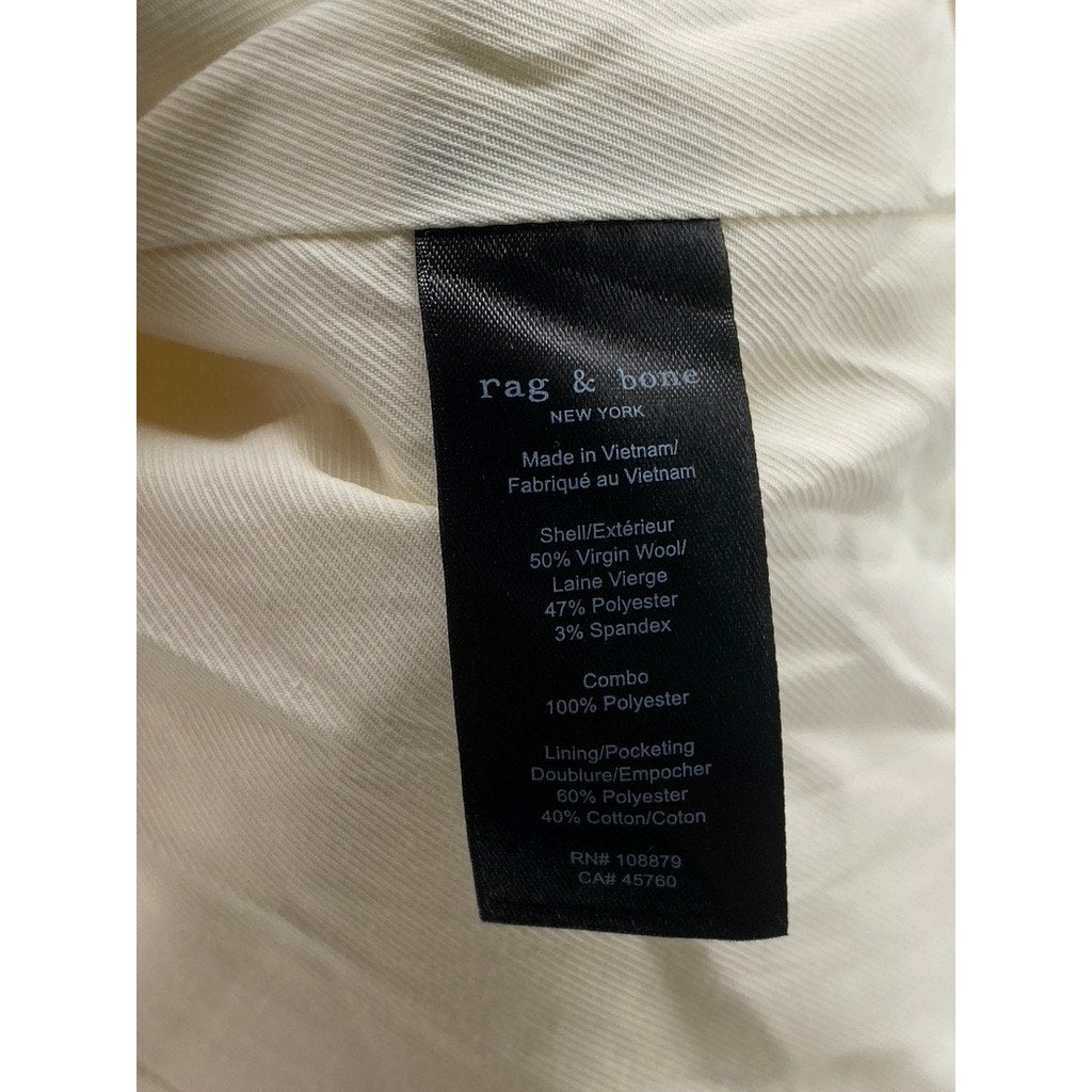 RAG & BONE Women's Beige Virgin Wool-Blend Notch Collar Long Sleeve Blazer SZ 2