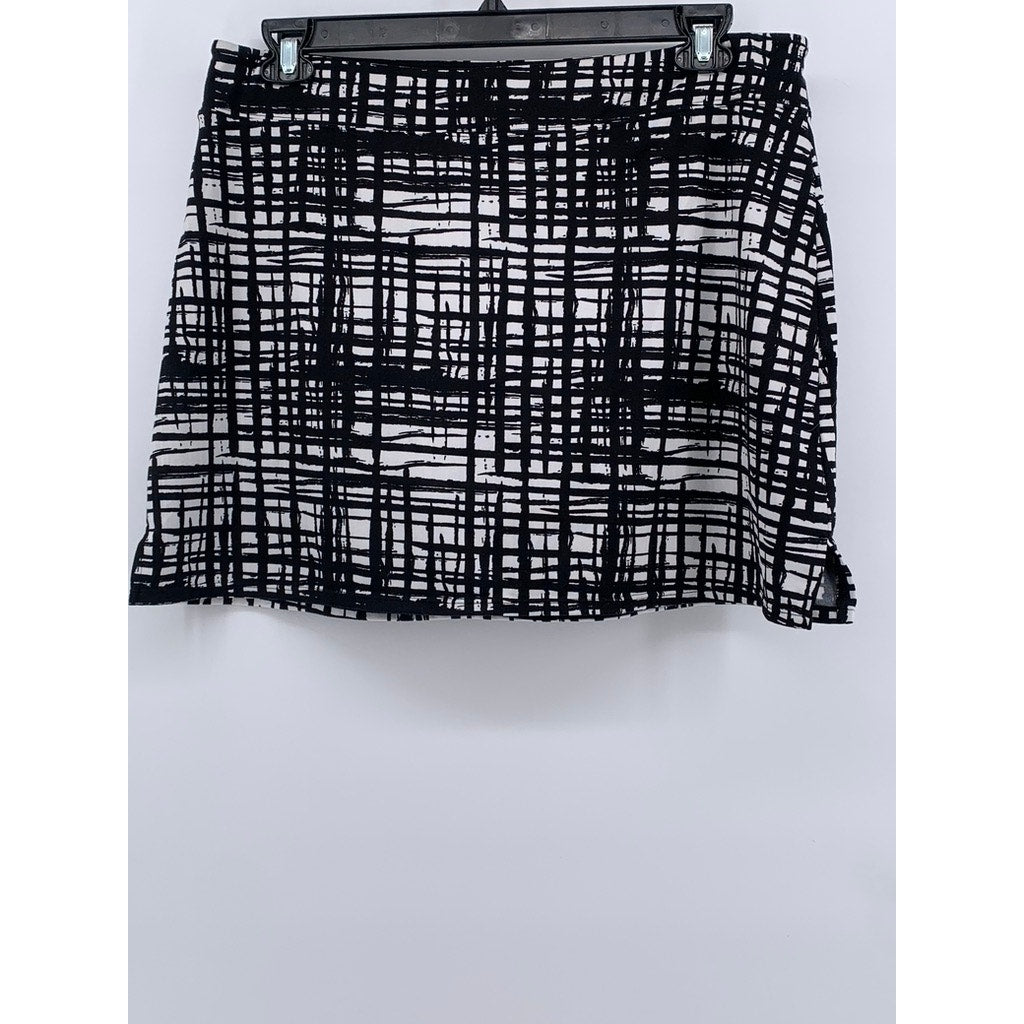 TRANQUILITY Juniors' Black-White Abstract Mini Skirt SZ XL