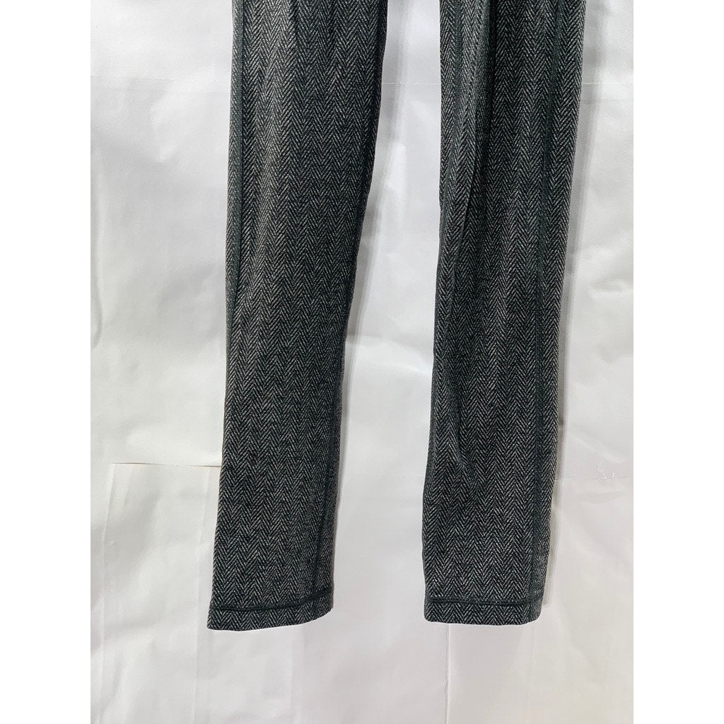 LULULEMON Women's Black-Gray High-Rise Straight-Leg Stretch Leggings SZ 6