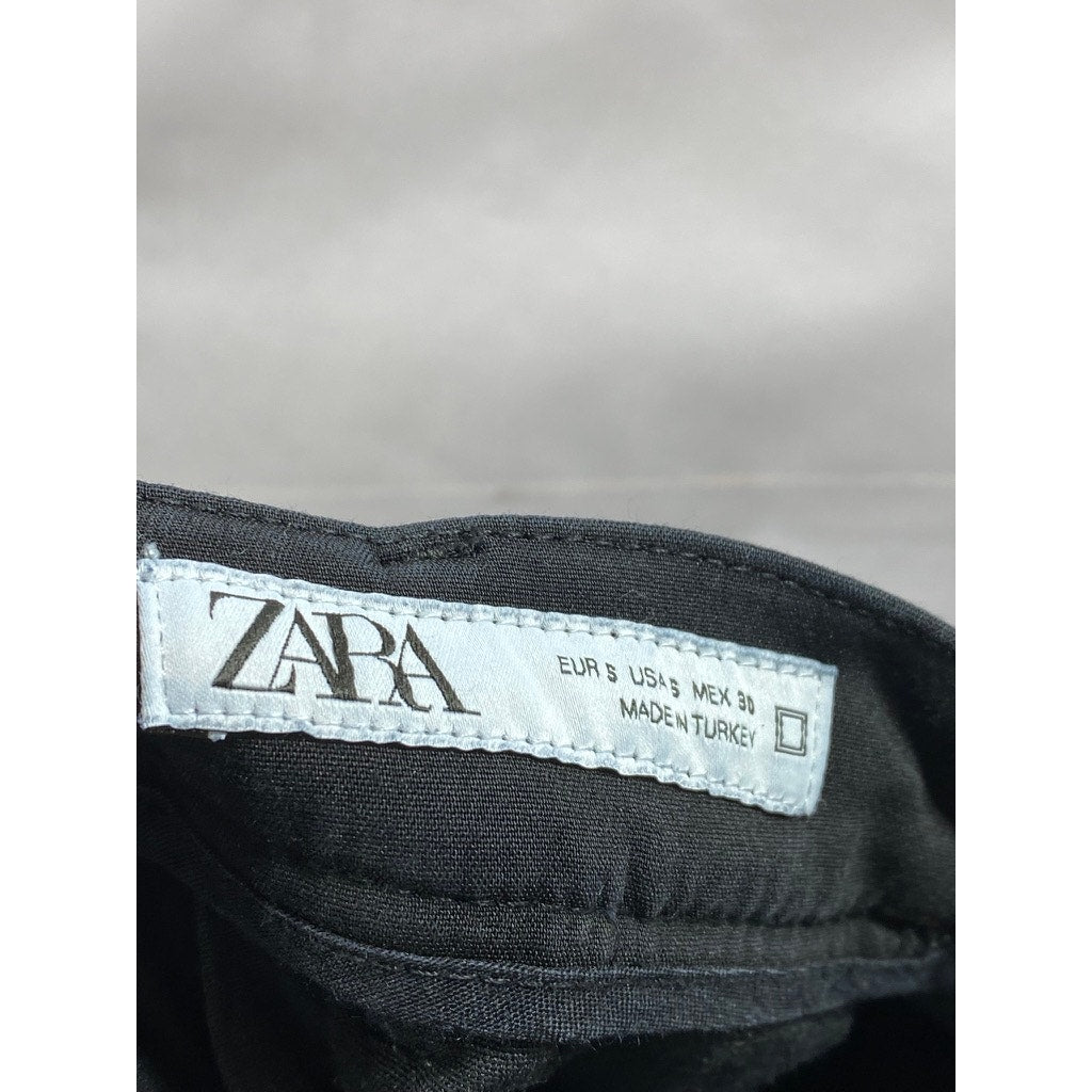 ZARA Men's Black Solid Slim-Fit Stretch Dress Pant SZ S