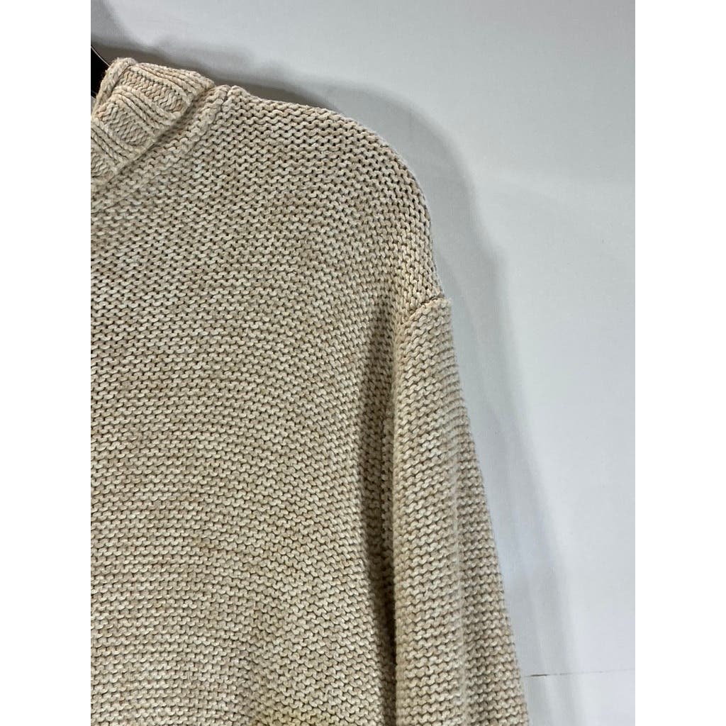GUIDE SERIES Women's Beige Button Down Ribbed Hooded Sweater SZ 1X