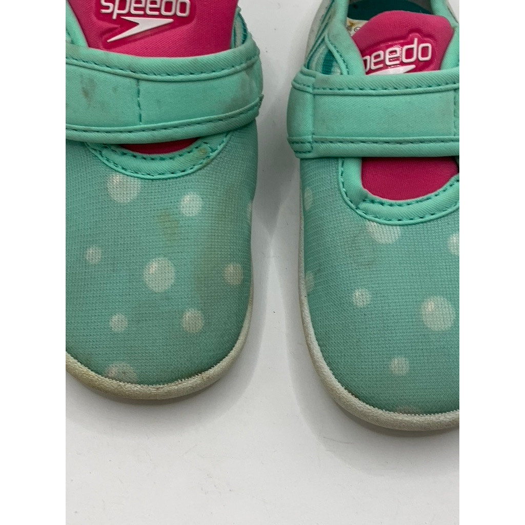 SPEEDO Toddler Girls' Green Printed Shore Explorer Water Shoes SZ S (5/6)