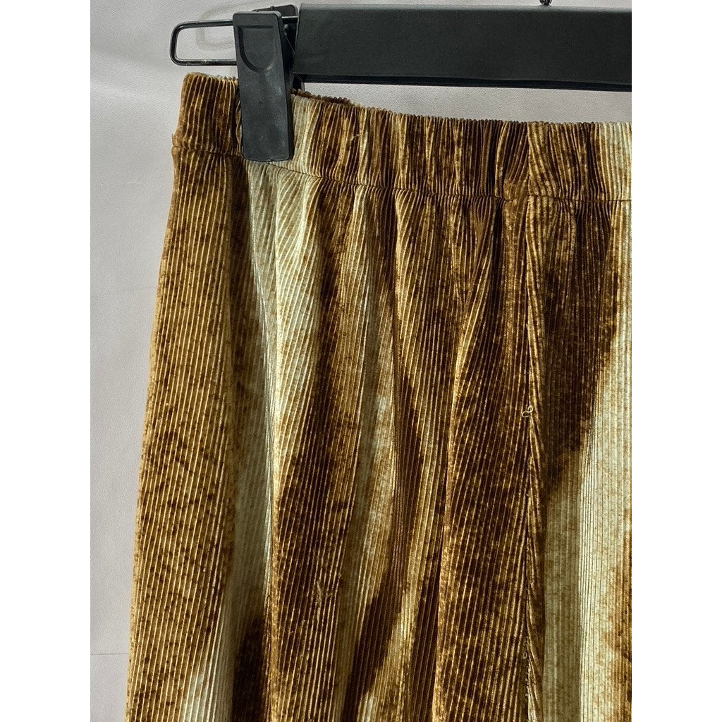 VAARA SEOUL Women's Brown/Tan Textured Swirl Print Pull-On Relaxed-Fit Pant SZ S