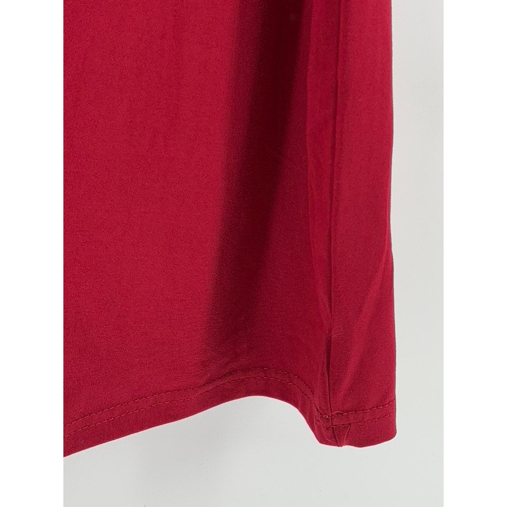 UNBRANDED Women's Plus Red Printed Short Sleeve Top SZ 4XL