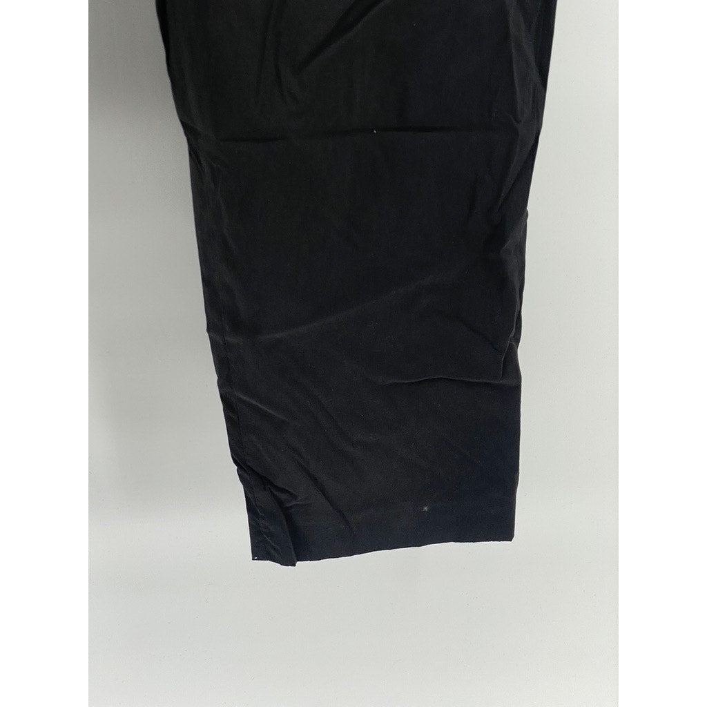 GIORDANO Men's Black Solid Straight-Leg Regular-Fit Pants SZ 34