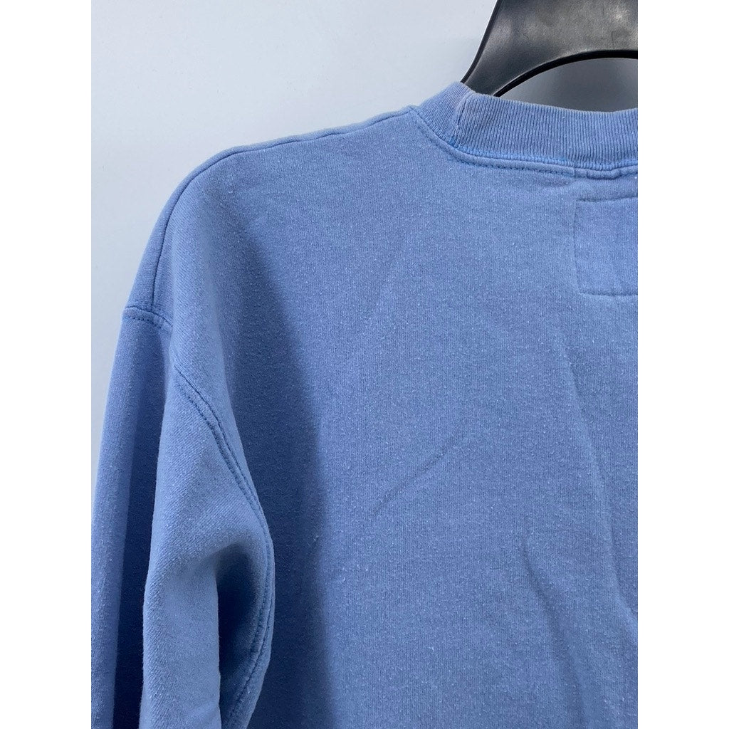 PETALS & PEACOCKS Women's Light Blue Sensual Healing Crewneck Sweatshirt SZ M