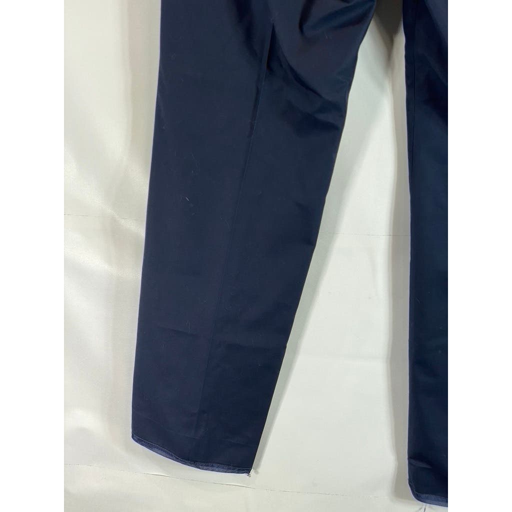 BROOKS BROTHERS 346 Women's Navy Stretch Flat Front Wide-Leg Trousers SZ 16