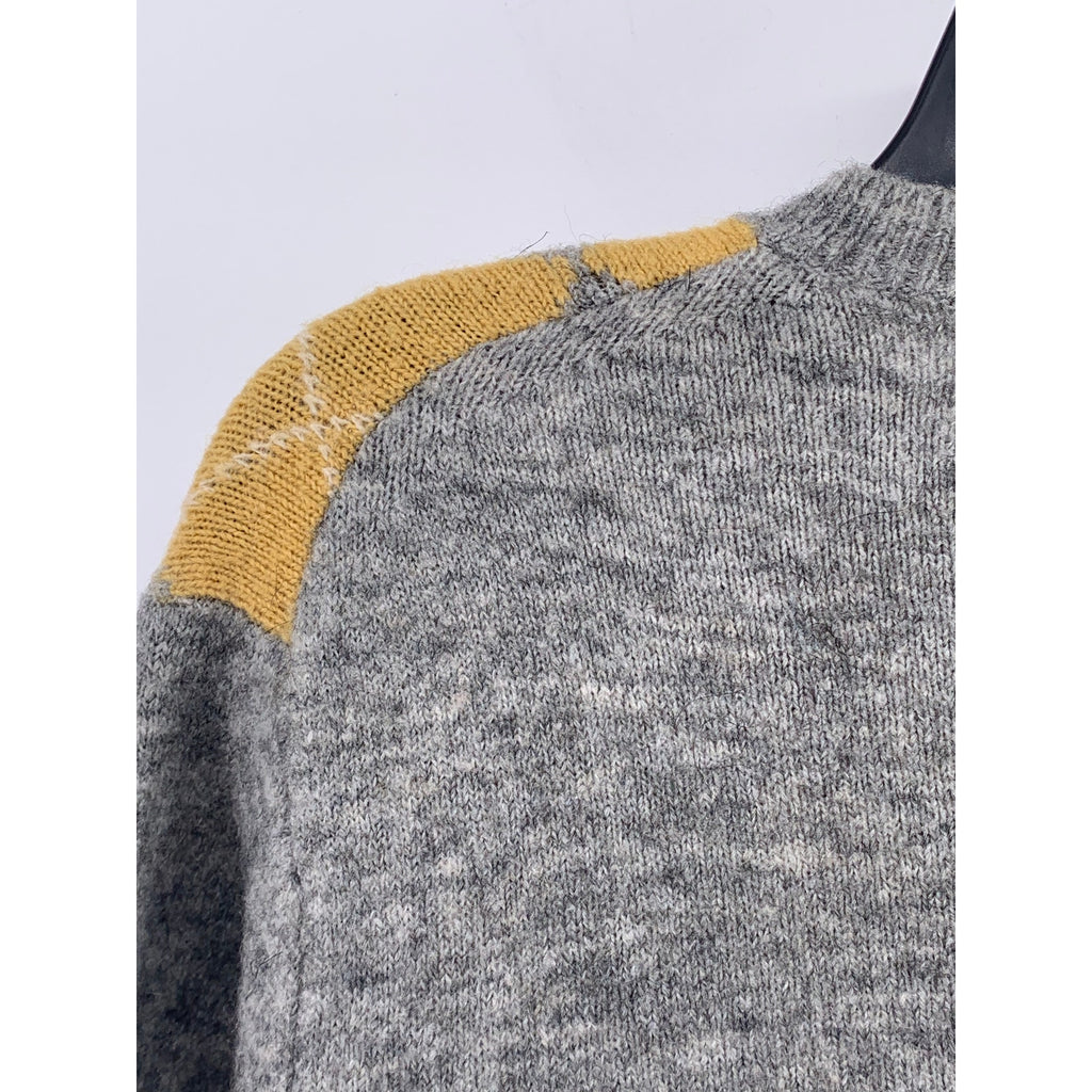 UNIQLO Ines De La Fressange Women's Gray-Yellow Argyle Button-Up Cardigan SZ S