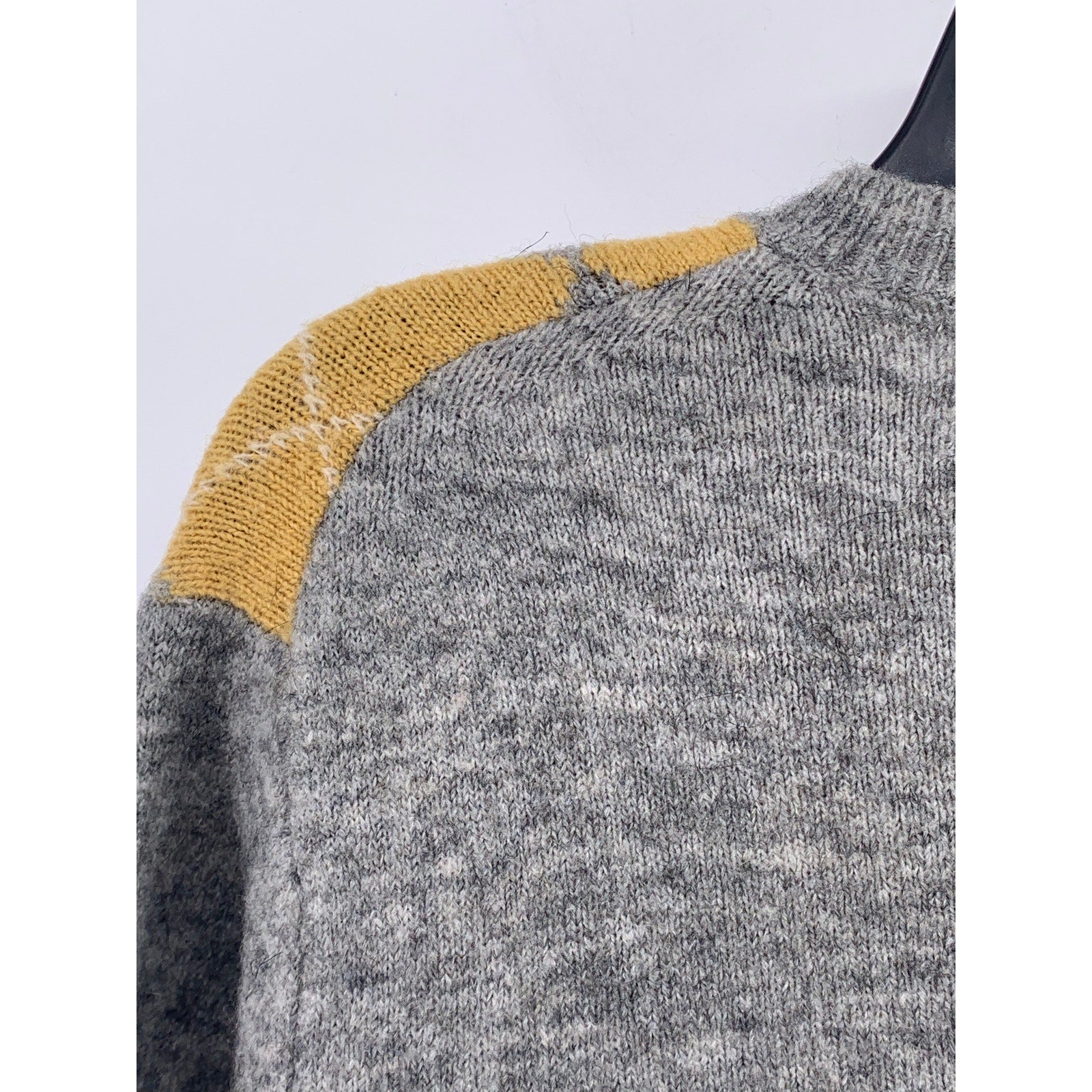 UNIQLO Ines De La Fressange Women's Gray-Yellow Argyle Button-Up Cardigan SZ S