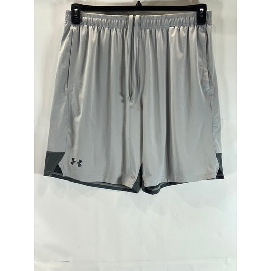 UNDER ARMOUR Men's Light Gray Heatgear Loose Elastic Waist Active Shorts SZ XL