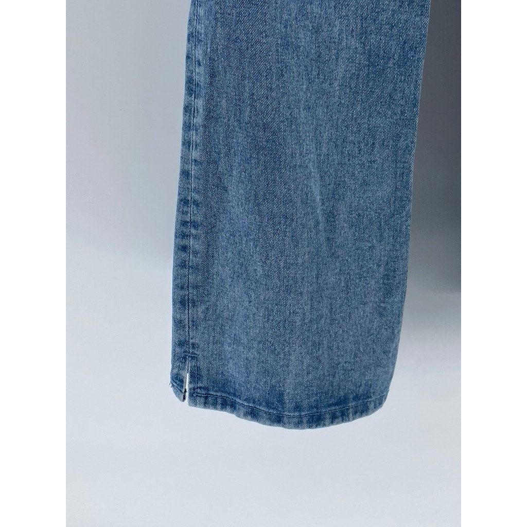 EMSIG Women's Medium Wash Blue Denim Straight-Leg Regular-Fit Jeans SZ M