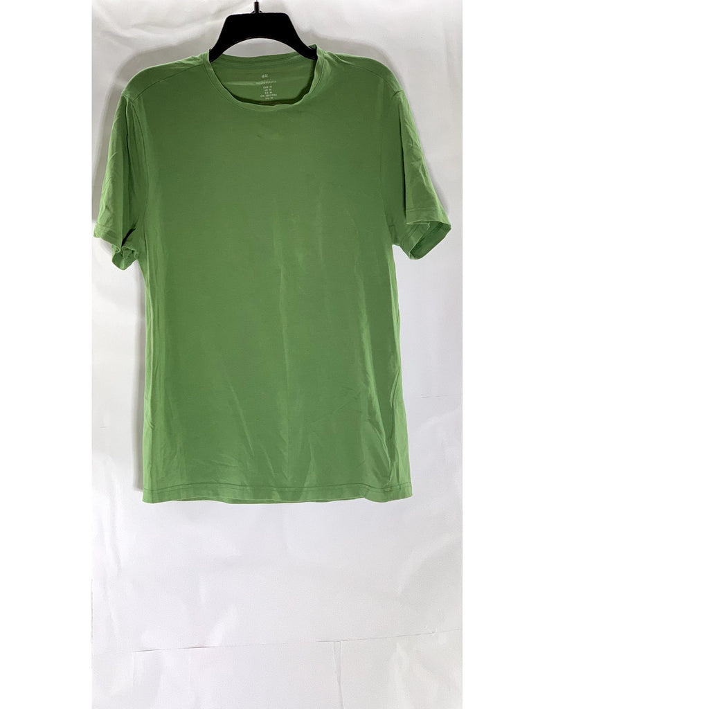 H&M Men's Dark Green Solid Slim-Fit Crewneck Short Sleeve T-Shirt SZ M