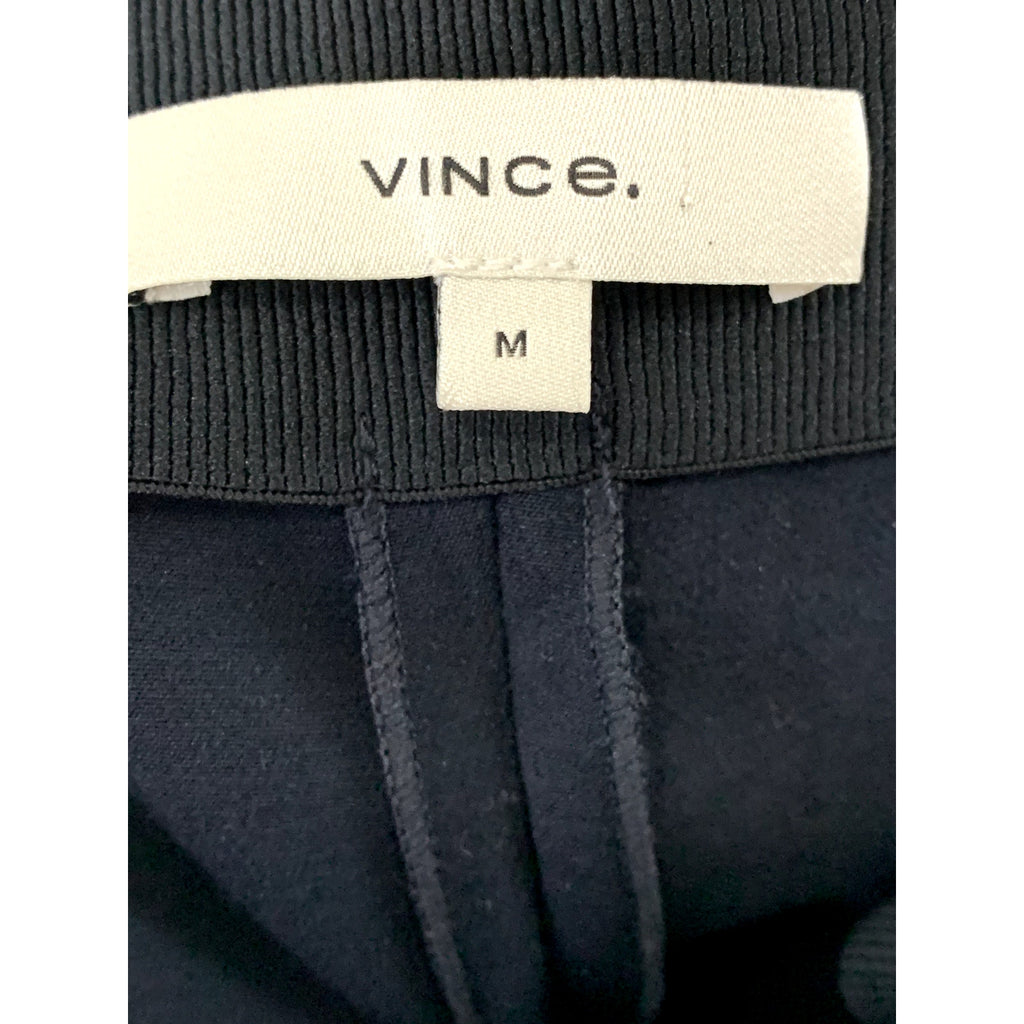 VINCE. Women's Black Solid Side-Zip Cropped Flare Pant SZ M