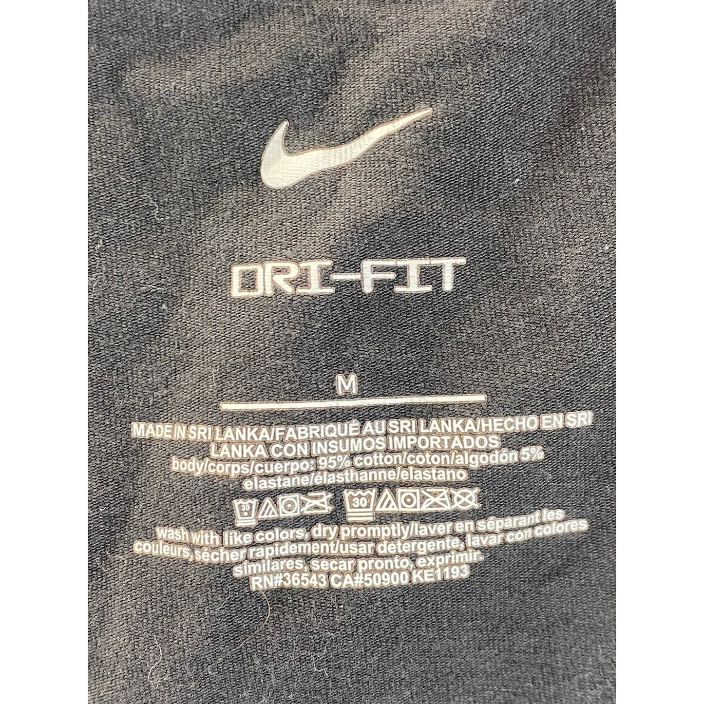 NIKE Men's Black Scoopneck Dri-Fit Tag-Free Essential Cotton Stretch Tank SZ M