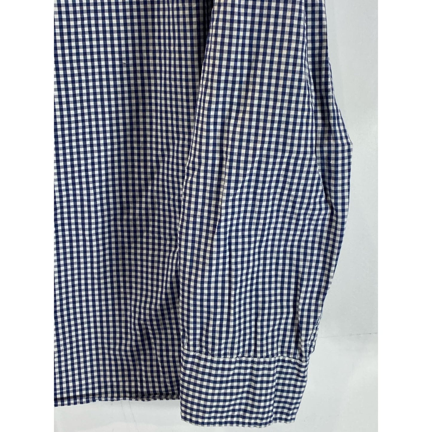 J. CREW Men's Navy/White Gingham Slim-Fit Button-Up Long Sleeve Shirt SZ S