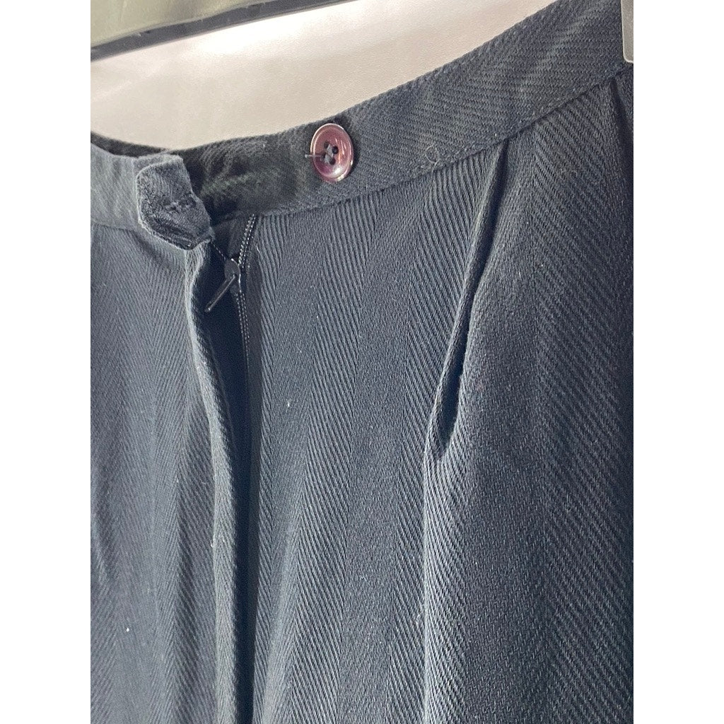 ATRIUM COLLECTION Women’s Black Textured Straight-Leg Pleated Pant SZ 4