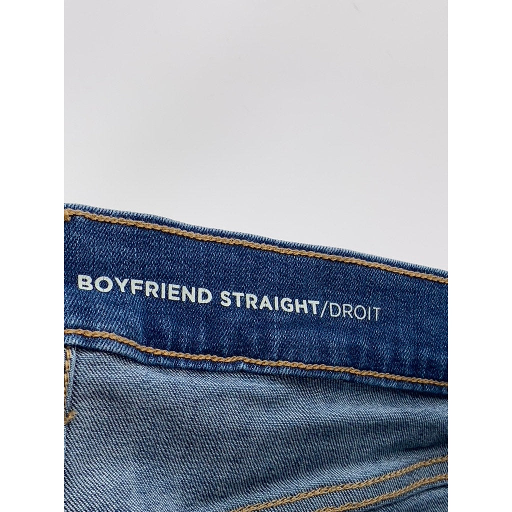 OLD NAVY Women's Blue Distressed Boyfriend Straight Jeans SZ 6