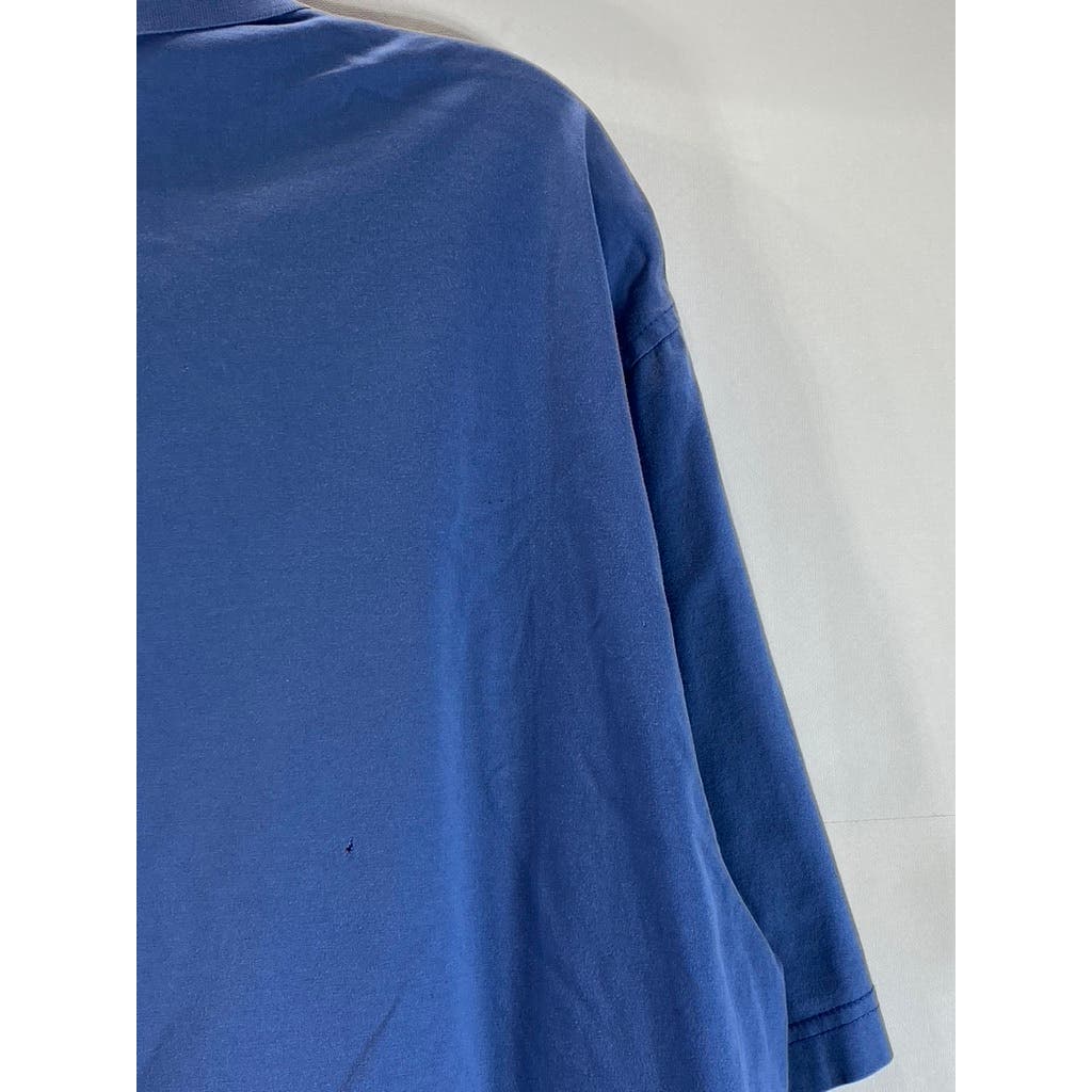 PETER MILLAR Men's Blue Vintage Three-Button Short Sleeve Polo Shirt SZ M