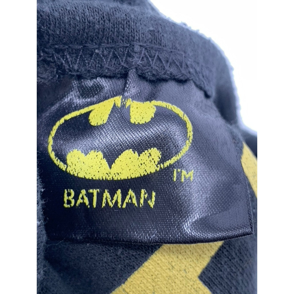BATMAN Women's Washed Black Logo Crewneck Cropped Sweatshirt SZ XS