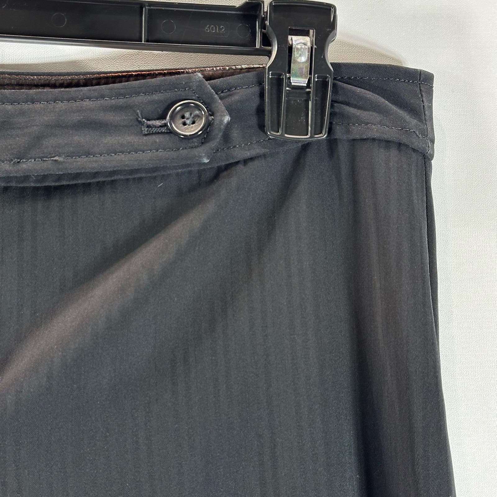 TRINA TURK Women's Black Pinstripe Cuffed Wide-Leg Pants SZ 4