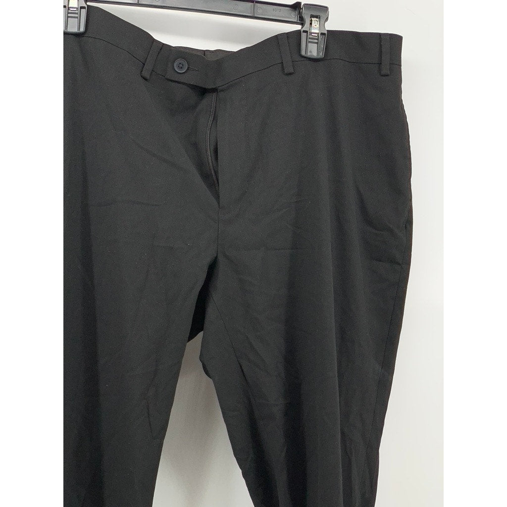 CALVIN KLEIN Men's Black Solid Straight-Leg Flat Front Regular-Fit Pants SZ38X30