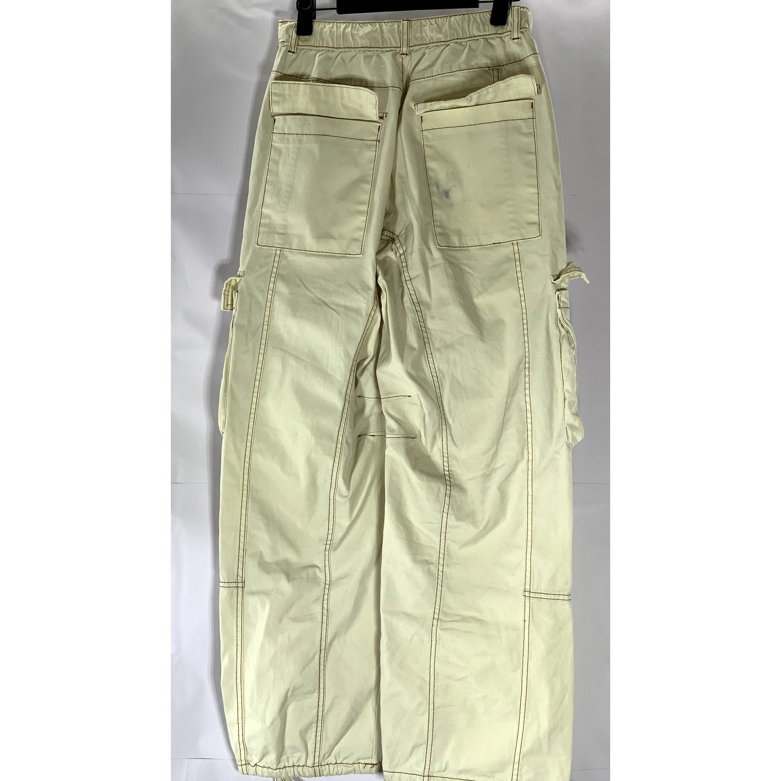 ZARA Women's Beige Elastic-Hem Drawstring  Cargo Pull-On Pant SZ 2