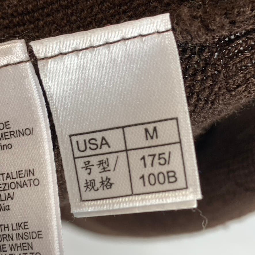 BROOKS BROTHERS Men's Brown Brookstech Merino Wool Half-Zip Pullover Sweater SZM