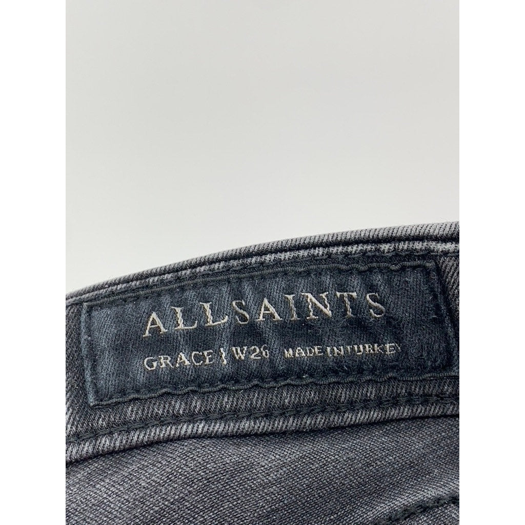 ALLSAINTS Women's Black Grace Skinny Ankle Jeans SZ 26