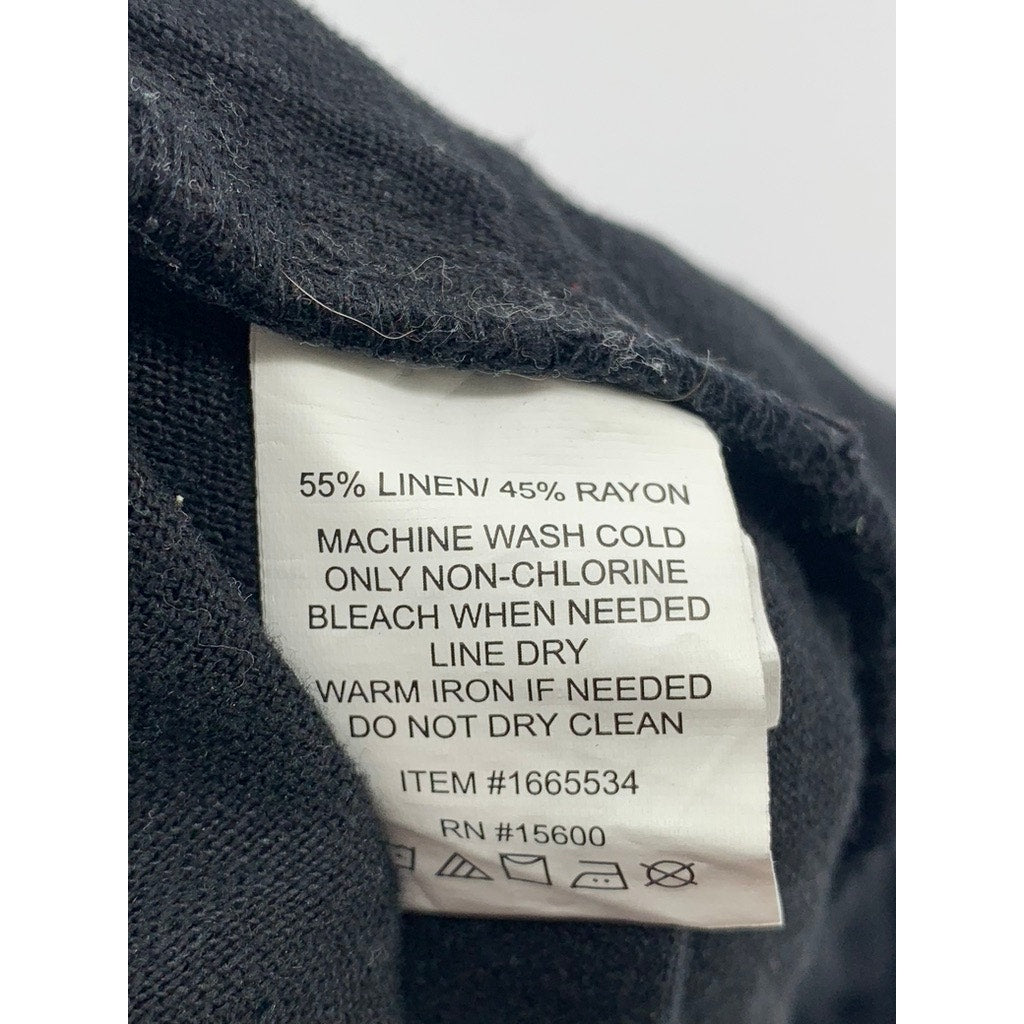 BRIGGS Women's Black Linen Blend Casual Shorts SZ XL