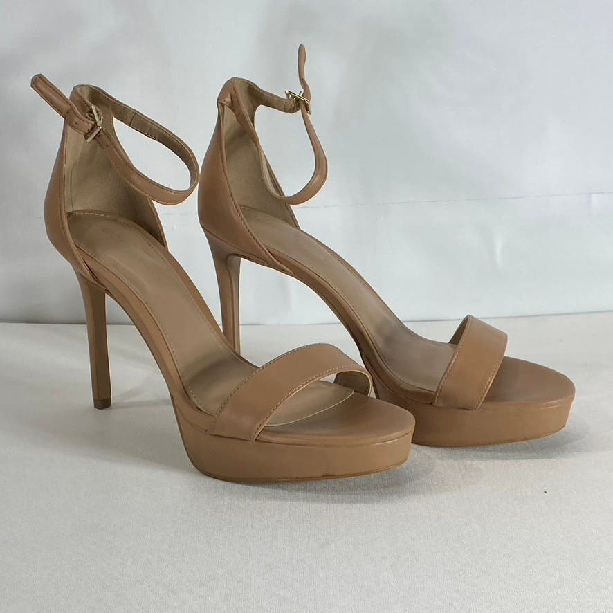 BCBGENERATION Women's Tan Nallah Ankle-Strap Platform Stiletto Sandals SZ 9